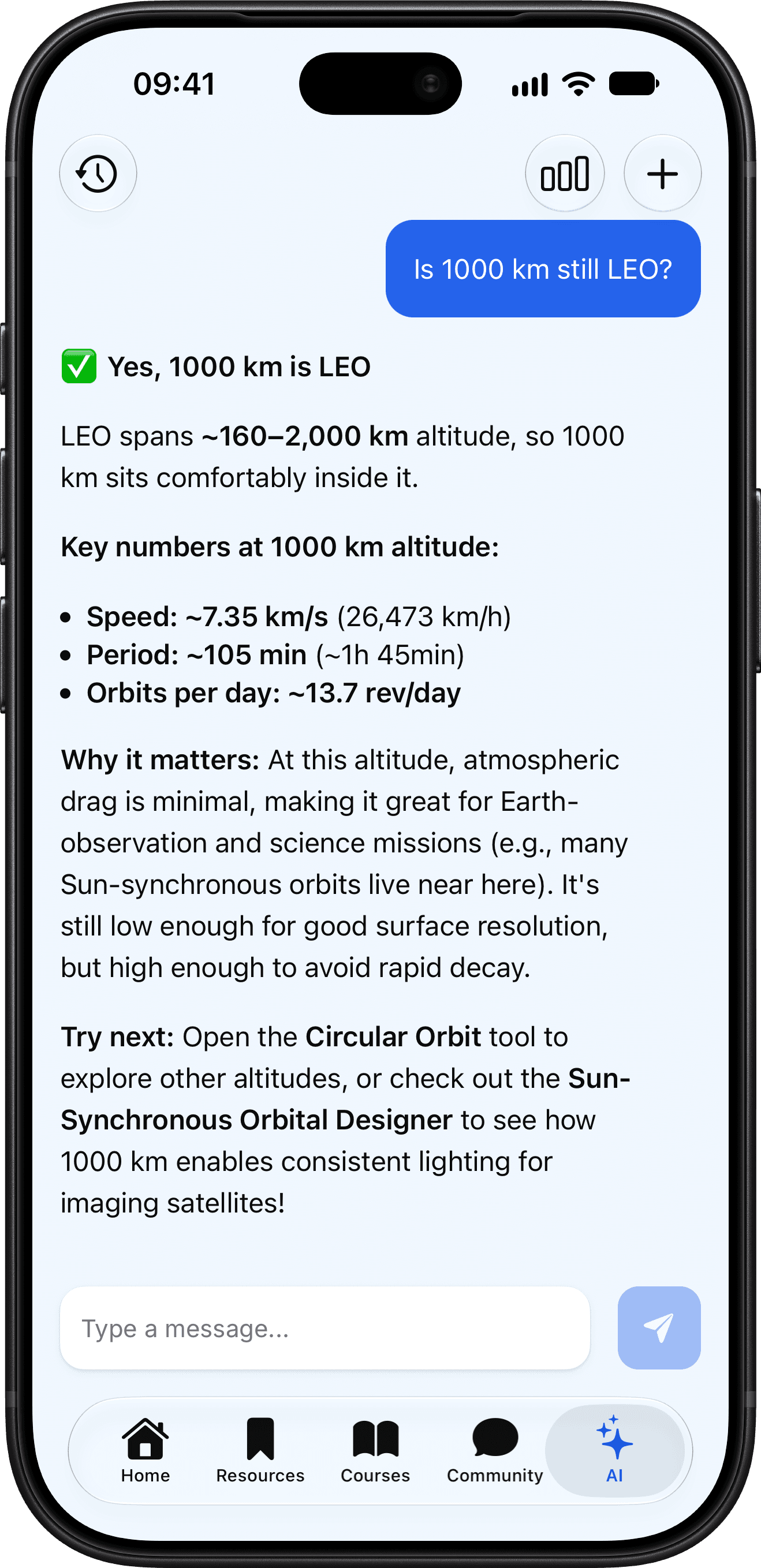 Aerospace AI in the AeroVia app
