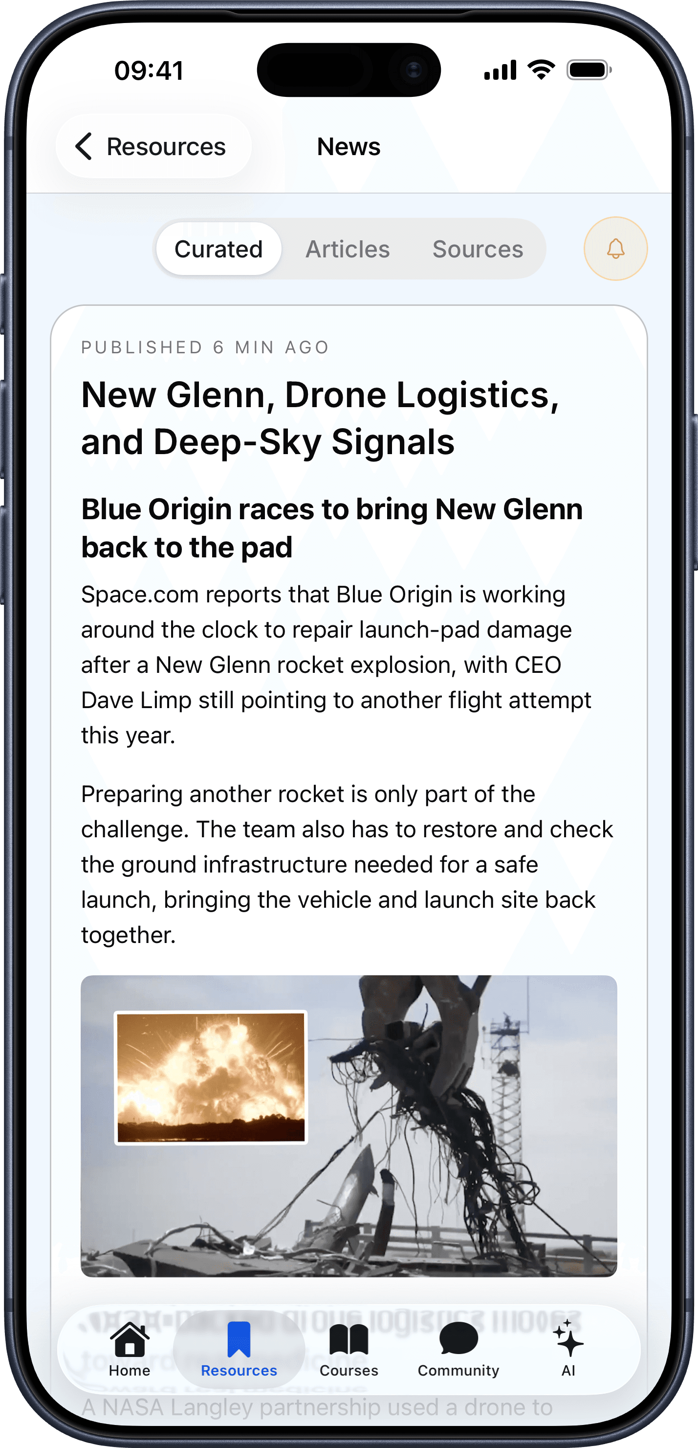 News briefing screen