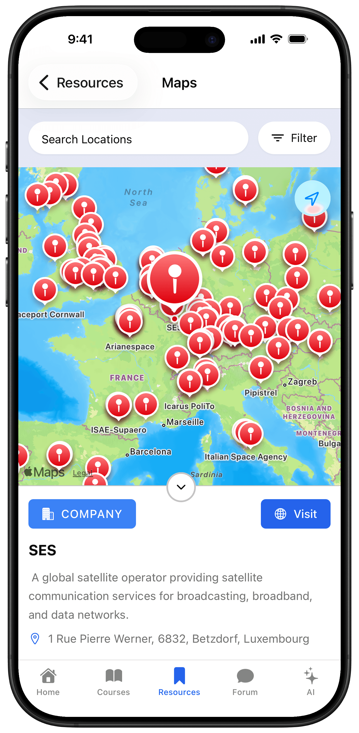 Map view screen